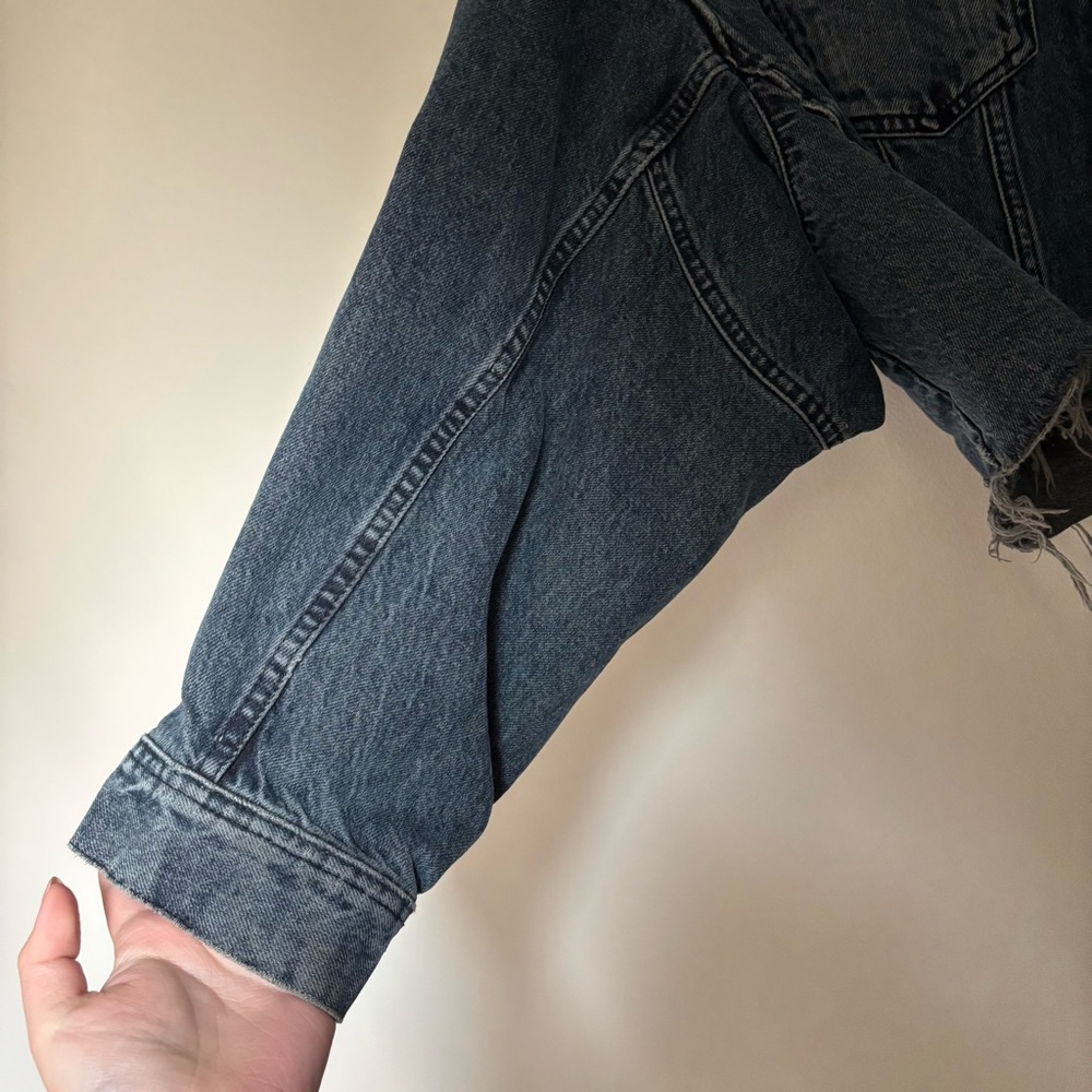 Zara Oversized Cropped Denim Jacket - Picture 4 of 8